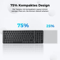 iClever Bluetooth Billentyűzet Mac/PC - Vezeték nélküli 3 eszköz kapcsoló QWERTZ 5