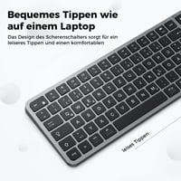 iClever Bluetooth Billentyűzet Mac/PC - Vezeték nélküli 3 eszköz kapcsoló QWERTZ 6