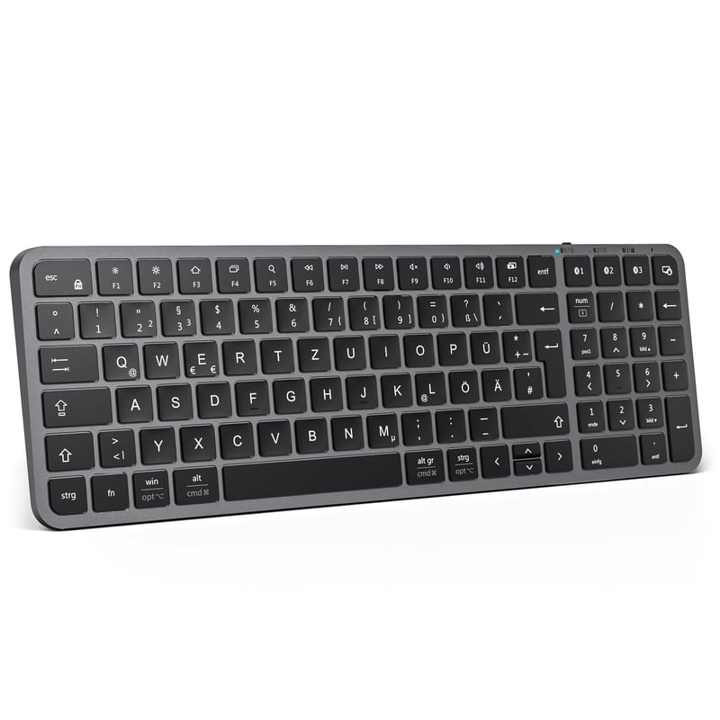 iClever Bluetooth klávesnica pre Mac/PC – bezdrôtová s prepínaním medzi 3 zariadeniami QWERTZ