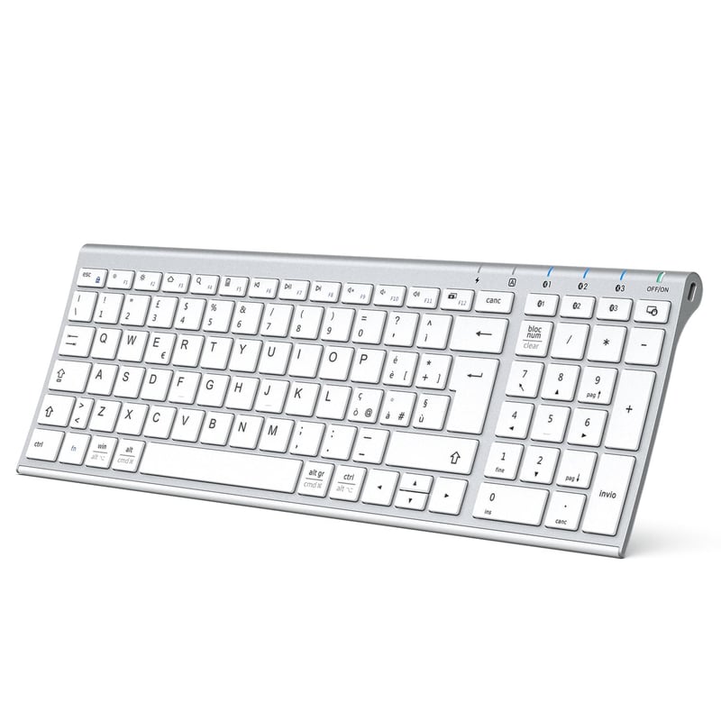 iClever Bluetooth klávesnica s numerickou časťou, ergonomická bezdrôtová klávesnica
