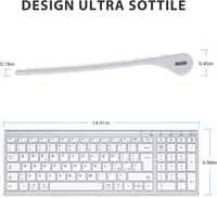 iClever Bluetooth Billentyűzet Numerikus Blokkkal, Ergonomikus Vezeték Nélküli Billentyűzet - silver 5