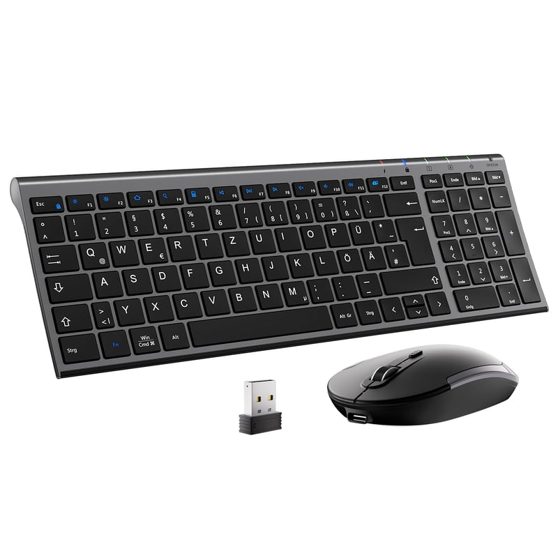 Bluetooth klávesnica iClever - Skladacia, bezdrôtová, prenosná klaviatúra pre smartfón, tablet, notebook