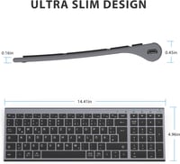 iClever Bluetooth Billentyűzet Vezeték Nélküli 3 Csatorna Újratölthető Grafitszürke QWERTZ 6