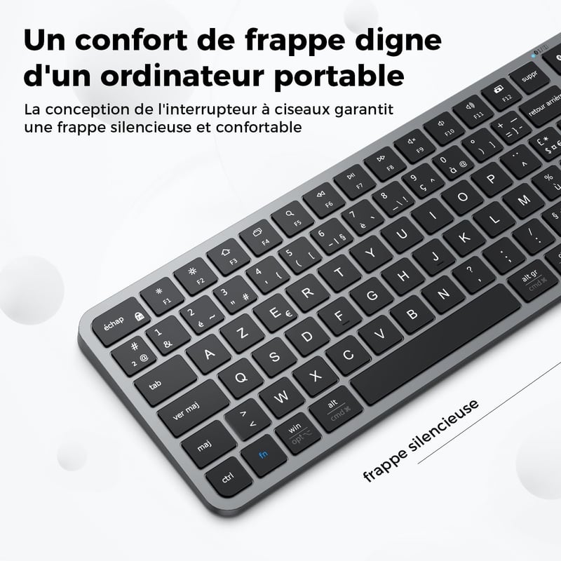 iClever Bluetooth Billentyűzet Vezeték Nélküli Újratölthető