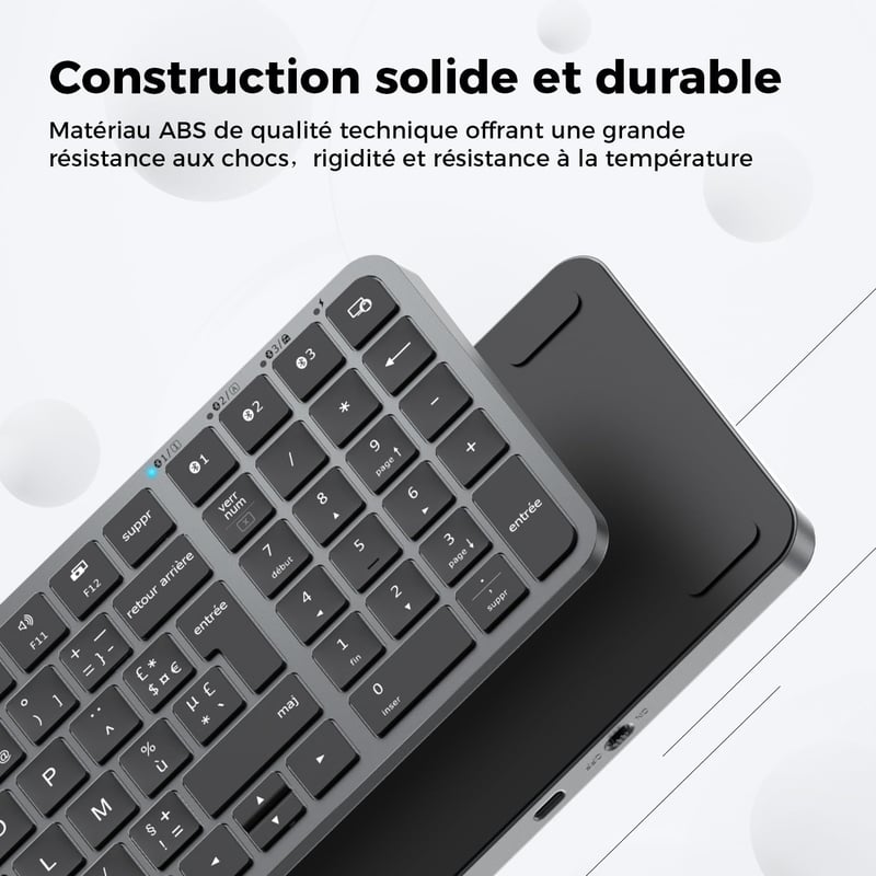 iClever Bluetooth Billentyűzet Vezeték Nélküli Újratölthető