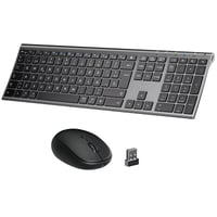 iClever DK03 Bluetooth/2.4G Bežična Tipkovnica i Miš Set - Punjivi, Ergonomski, Tanki Aluminijski Dizajn, 3 Uređaja 1