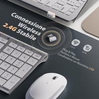 iClever Ezüst-Fehér Vezeték Nélküli Billentyűzet és Egér Szett - Argento e Bianco 3