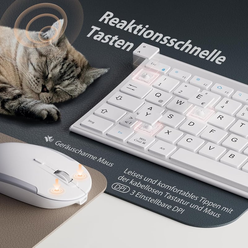 iClever GK03 2.4G Wireless Slim Fehér Billentyűzet