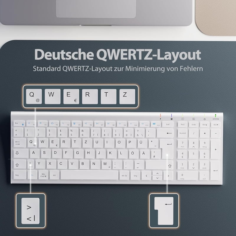 iClever GK03 2.4G Wireless Slim Fehér Billentyűzet