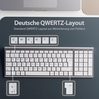 iClever GK03 Vékony Vezeték Nélküli Billentyűzet, Ezüst Alumínium Kivitel, 2.4G Technológia, 10m Hatótáv, Windows/Mac/iOS Kompatibilis - silver 5