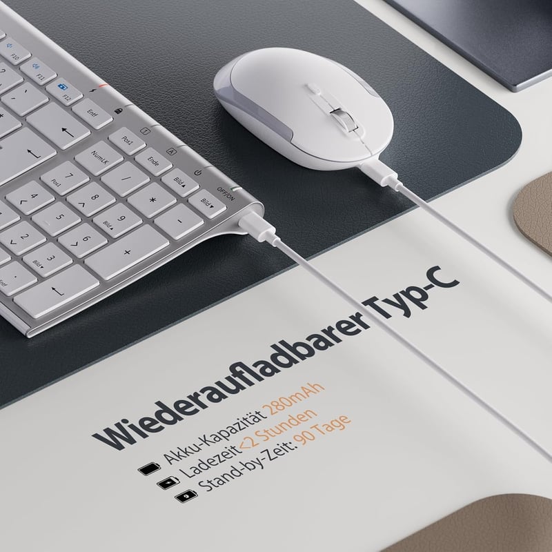 iClever GK03 Vékony Vezeték Nélküli Billentyűzet, Ezüst Alumínium Kivitel, 2.4G Technológia, 10m Hatótáv, Windows/Mac/iOS Kompatibilis - silver
