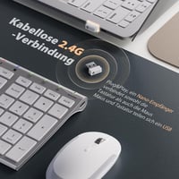 iClever GK03 Vékony Vezeték Nélküli Billentyűzet, Ezüst Alumínium Kivitel, 2.4G Technológia, 10m Hatótáv, Windows/Mac/iOS Kompatibilis - silver 3