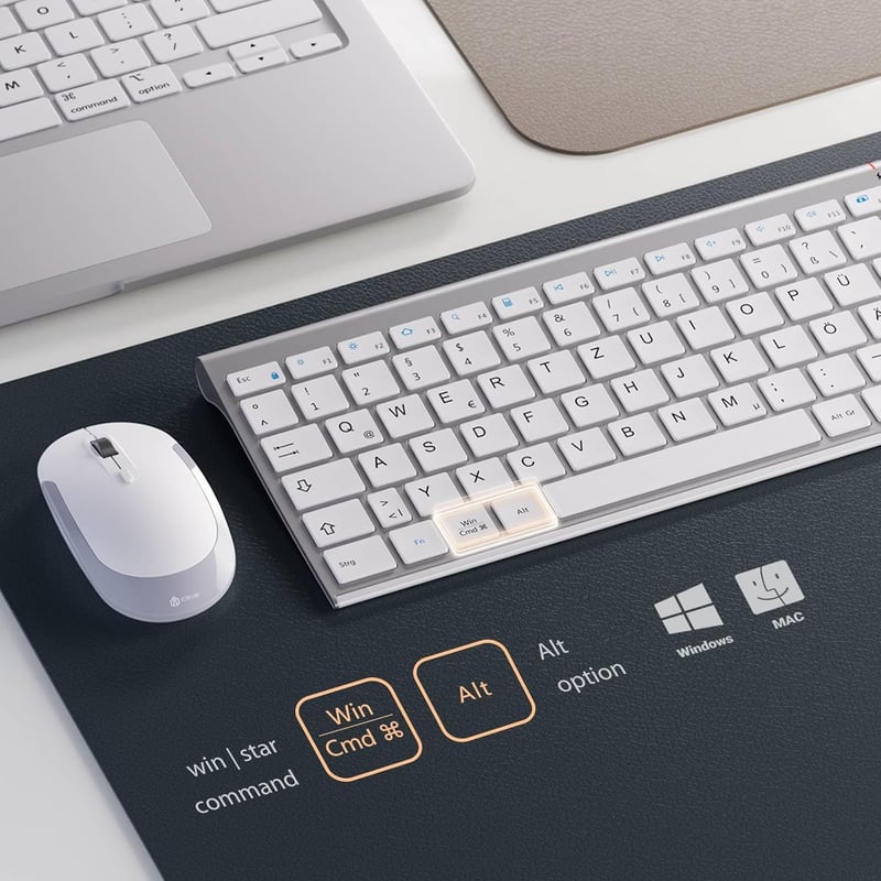 iClever GK03 Vékony Vezeték Nélküli Billentyűzet, Ezüst Alumínium Kivitel, 2.4G Technológia, 10m Hatótáv, Windows/Mac/iOS Kompatibilis - silver