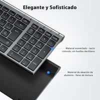iClever GK03 Vezeték Nélküli Billentyűzet és Egér Szett - Újratölthető, Ergonomikus, Kompakt, Vékony Kialakítás, Stabil 2.4G Kapcsolat, Wind 7