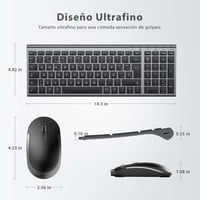 iClever GK03 Vezeték Nélküli Billentyűzet és Egér Szett - Újratölthető, Ergonomikus, Kompakt, Vékony Kialakítás, Stabil 2.4G Kapcsolat, Wind 9