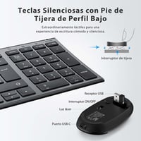 iClever GK03 Vezeték Nélküli Billentyűzet és Egér Szett - Újratölthető, Ergonomikus, Kompakt, Vékony Kialakítás, Stabil 2.4G Kapcsolat, Wind 5