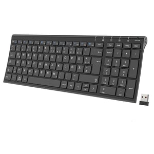 iClever GKG22B 2.4G bežična tipkovnica, aluminij, QWERTZ - crna