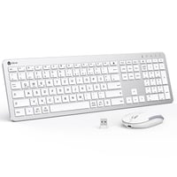 iClever Bezdrôtová Súprava Klávesnice a Myši - Nabíjateľná, QWERTZ Rozloženie, 2.4 GHz, S Numerickou Klávesnicou, Kompatibilná s PC/Laptopom/Smart TV, Biela 1