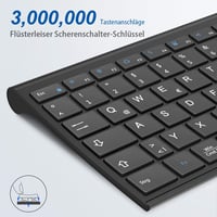 iClever Wireless Billentyűzet 2.4G Aluminium Slim QWERTZ Német Kiosztás PC Laptop 6