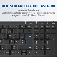 iClever Wireless Billentyűzet 2.4G Aluminium Slim QWERTZ Német Kiosztás PC Laptop 3