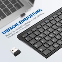 iClever Wireless Billentyűzet 2.4G Aluminium Slim QWERTZ Német Kiosztás PC Laptop 2