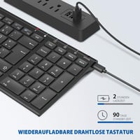 iClever Wireless Billentyűzet 2.4G Aluminium Slim QWERTZ Német Kiosztás PC Laptop 5