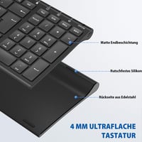 iClever Wireless Billentyűzet 2.4G Aluminium Slim QWERTZ Német Kiosztás PC Laptop 4