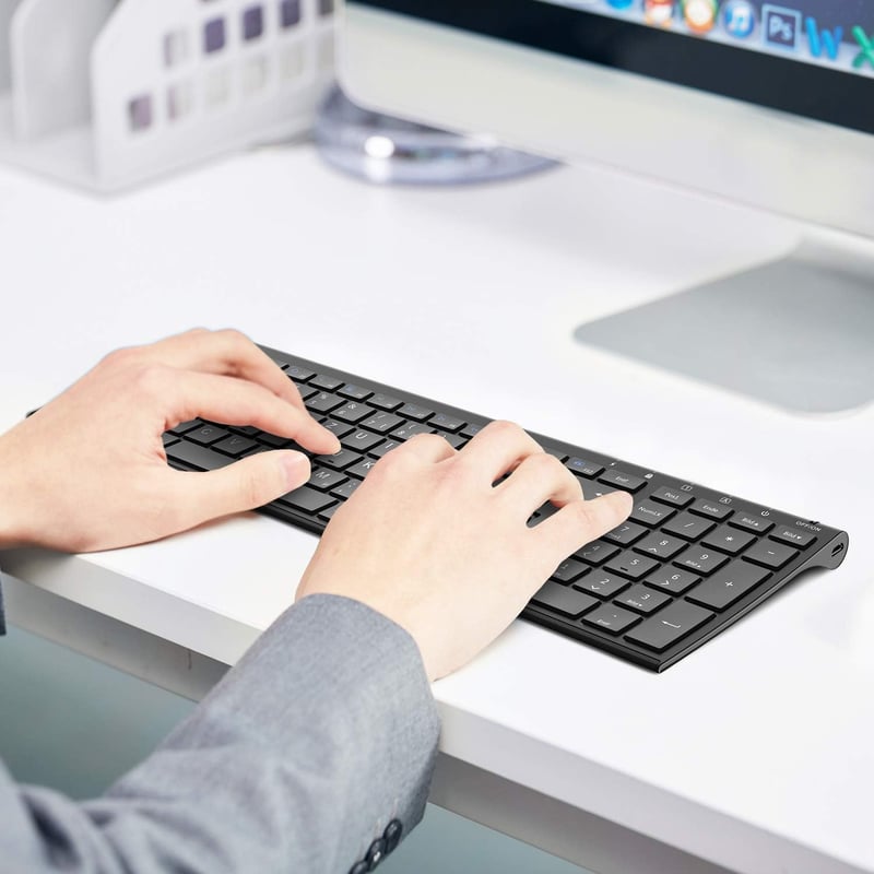 iClever Wireless Billentyűzet 2.4G Aluminium Slim QWERTZ Német Kiosztás PC Laptop