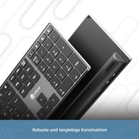 iClever Wireless Bluetooth Billentyűzet 3 Csatorna QWERTZ Újratölthető Mac Windows iOS 8