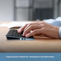 iClever Wireless Bluetooth Billentyűzet 3 Csatorna QWERTZ Újratölthető Mac Windows iOS 6