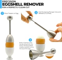 ICO Rozsdamentes Acél Tojásvágó & Tojásnyitó - Ezüst Színű Tojáshéj Eltávolító Eszköz, Mosogatógépben Mosható, Könnyű Használat 3