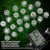 ICOCOPRO Kerékpár Számláló USB Töltős Vezeték Nélküli Vízálló Sebességmérő LCD Kijelzővel 3