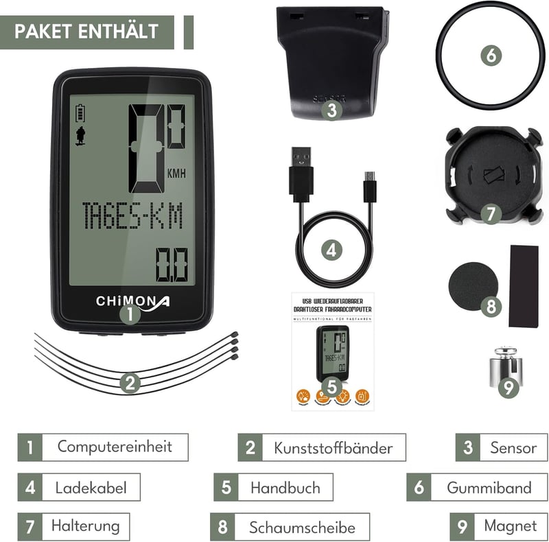 ICOCOPRO Kerékpár Számláló USB Töltős Vezeték Nélküli Vízálló Sebességmérő LCD Kijelzővel