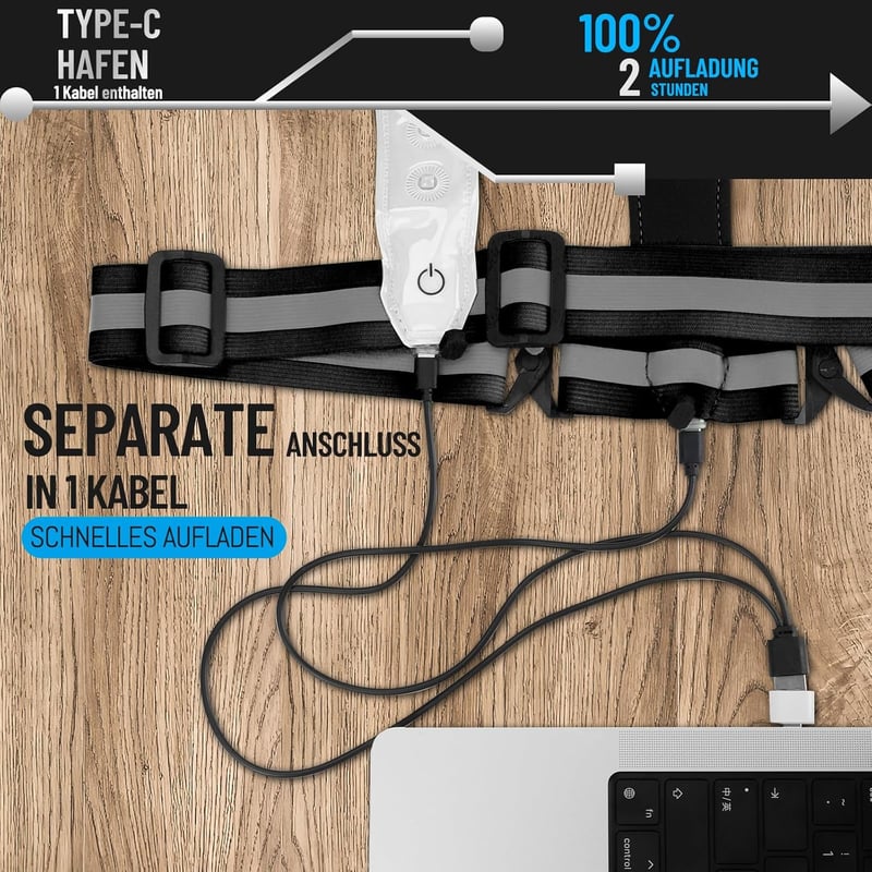 ICOCOPRO LED Reflexiós Futó- és Kerékpáros Mellény USB Töltéssel