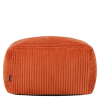 Puf tip babzsák Icon Amara din catifea raiată portocalie, cu umplutură – Suport confortabil pentru picioare și pernă de șezut pentru sufragerie 4