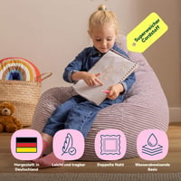 Dječja fotelja Icon Dalton Cord s punjenjem, ljubičasta - za dječju sobu, spavaću sobu ili dnevni boravak 4