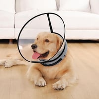 Guler de protecție moale pentru câini ICOYEA împotriva linsului, cu miez din spumă, transparent, guler de protecție postoperatoriu, gri, mărimea 7 6