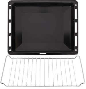 ICQN Set rešetke za pečenje i emajlirane tepsije 460x370x30 mm, za pećnice Beko, Bosch, Grundig i Samsung, kromirana rešetka