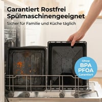 ICQN Súprava roštu na pečenie a smaltovaného plechu 460x370x30 mm, pre rúry Beko, Bosch, Grundig a Samsung, chrómovaný rošt 7