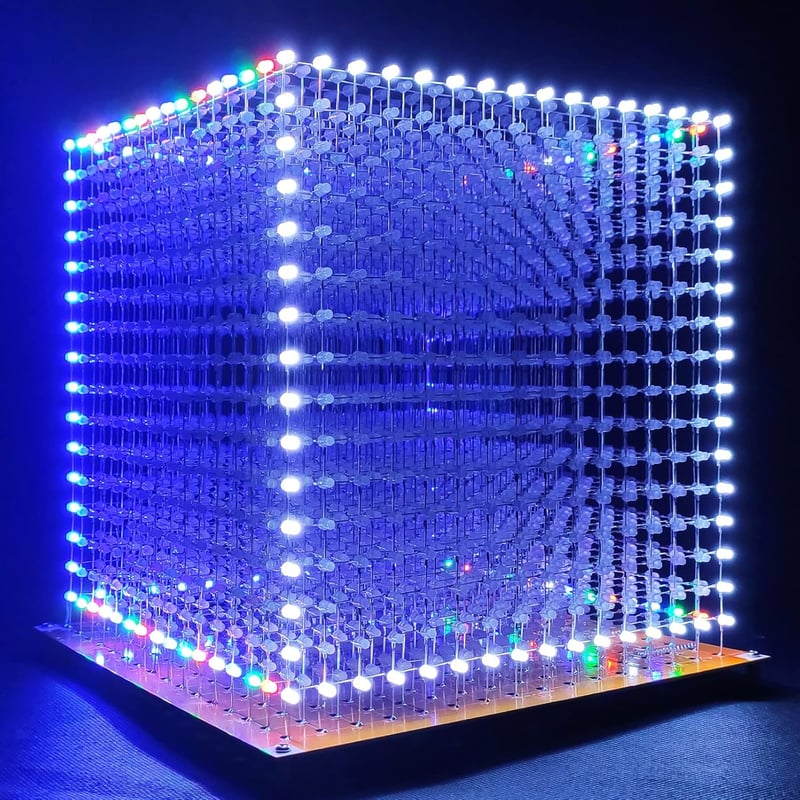 iCubeSmart 3D16MINI LED Kocka Világító Elektronikai Készlet - 16x16x16 LED Fénykocka, Oktató Játék Gyerekeknek, Programozható Elektronikai T