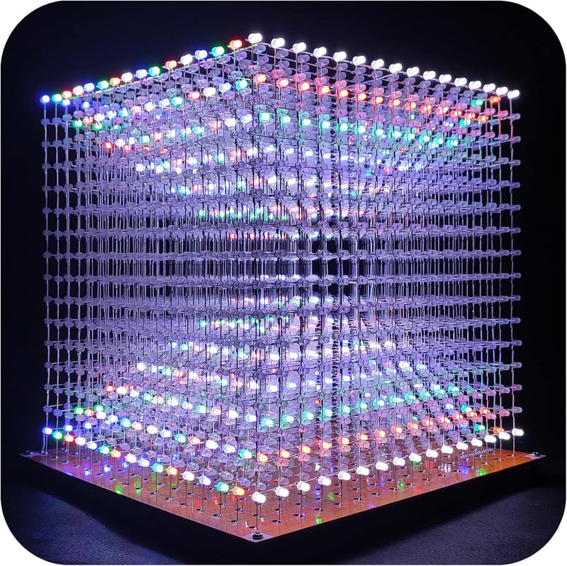 iCubeSmart 3D16MINI LED Kocka Világító Elektronikai Készlet - 16x16x16 LED Fénykocka, Oktató Játék Gyerekeknek, Programozható Elektronikai T