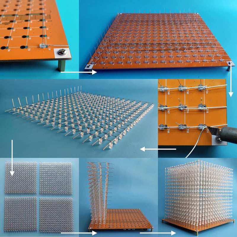 iCubeSmart 3D16MINI LED Kocka Világító Elektronikai Készlet - 16x16x16 LED Fénykocka, Oktató Játék Gyerekeknek, Programozható Elektronikai T