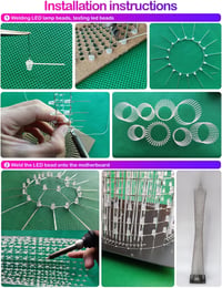 iCubeSmart LED Kocka Modell DIY Elektronikai Készlet, 64 LED Körrel, 1 Méter Magas 5