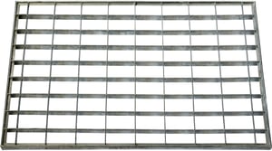 ID Mat 4060_L Mat pocinčana čelična metalna otirač rešetka 60x40x2 cm siva ulazna prostirka