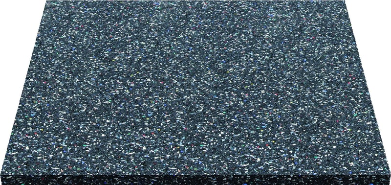 Placă de cauciuc antivibrații ID Mat – 100% cauciuc reciclat, negru, 60 x 60 x 1 cm