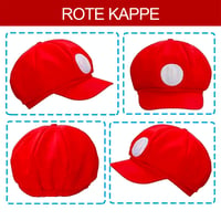 Kostýmová súprava Mario a Luigi iDattel – čiapka, sukňa, ponožky, rukavice, fúzy, žlté gombíky – doplnky na cosplay a karneval pre dospelých a deti 5