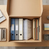 IDEA HOME STORE IDEA Arhivska kutija A4 kartonska kutija za pohranu s poklopcem, registrator, kutija za selidbu, set od 6 komada 7