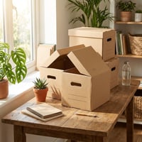 IDEA HOME STORE IDEA Arhivska kutija A4 kartonska kutija za pohranu s poklopcem, registrator, kutija za selidbu, set od 6 komada 4