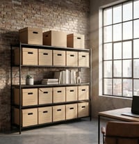 IDEA HOME STORE IDEA Arhivska kutija A4 kartonska kutija za pohranu s poklopcem, registrator, kutija za selidbu, set od 6 komada 5