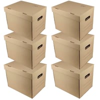 IDEA HOME STORE IDEA Arhivska kutija A4 kartonska kutija za pohranu s poklopcem, registrator, kutija za selidbu, set od 6 komada 1